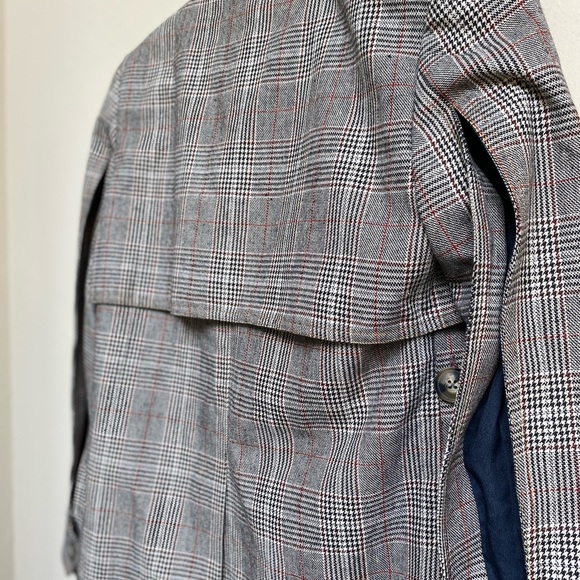 SELF PORTRAIT Houndstooth Back Sleeve Slit Cropped Blazer Size Small - Picture 7 of 10